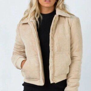 Princess Polly Corduroy Bomber Jacket (Size 6)